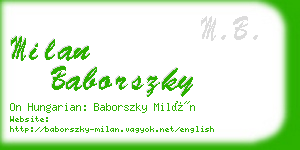 milan baborszky business card